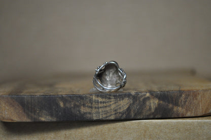 Art Nouveau Style Woman's Face Ring - Size 4.5 - Tested Sterling Silver - Soldered Jewelry