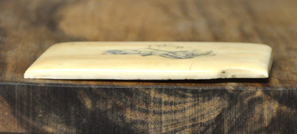 Antique Pistol Grips Featuring Native American Profile Made From Bone - Vintage Native American Design Scrimshaw-Style Engraving Pistol Grips