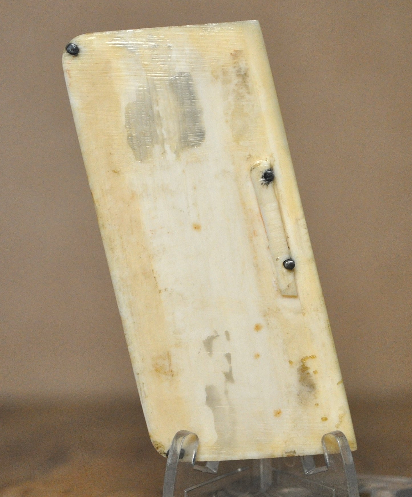 Antique Pistol Grips Featuring Native American Profile Made From Bone - Vintage Native American Design Scrimshaw-Style Engraving Pistol Grips