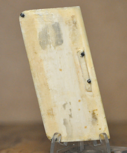 Antique Pistol Grips Featuring Native American Profile Made From Bone - Vintage Native American Design Scrimshaw-Style Engraving Pistol Grips