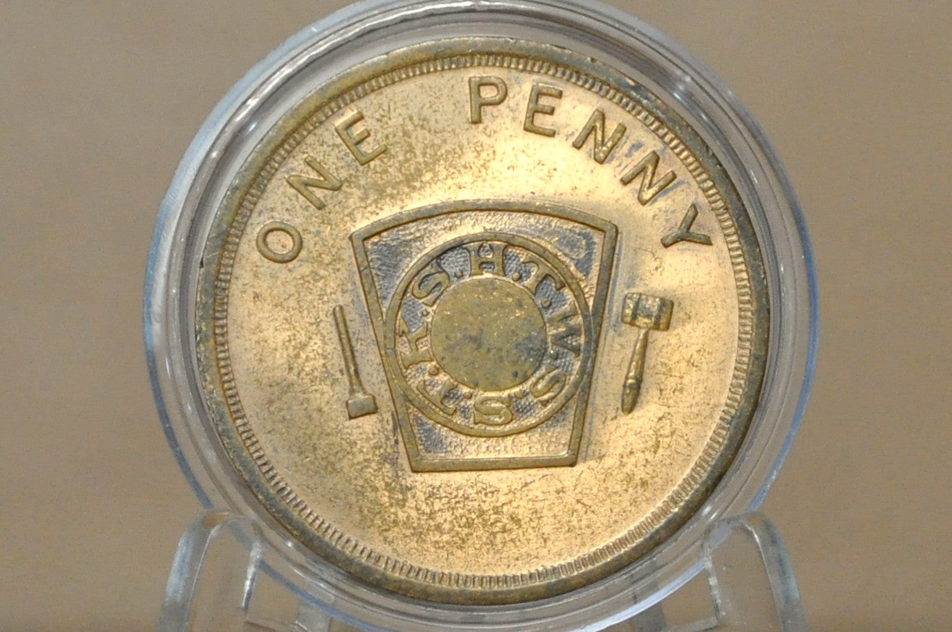 Vintage Miller Royal Arch Chapter Masonic Penny 1873 Franklin Mass - Collectible Freemasonry Token Miller Royal Arch Chapter 1873