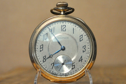 Antique Waltham 10k Gold Filled Pocket Watch Custom Engraved "1938, W.D.G" - Stunning Vintage Pocket Watch 10k Gold Filled by Waltham