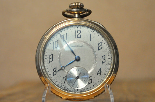Antique Waltham 10k Gold Filled Pocket Watch Custom Engraved "1938, W.D.G" - Stunning Vintage Pocket Watch 10k Gold Filled by Waltham