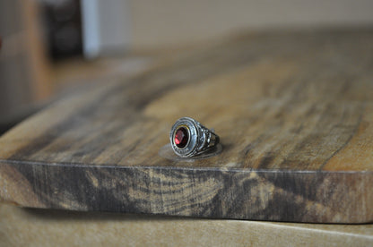 Vintage Melrose High School Class Ring Charm - Stamped and Tested Sterling Silver - Melrose Red Raiders Class Ring Charm - Class Ring Necklace Charm