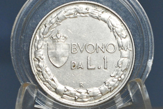 1924 1 Lira - Choice Uncirculated -  L.1 Italian Coin 1924 - Beautiful Coin - 1924 L1 Italy One lire - Nickel Composition