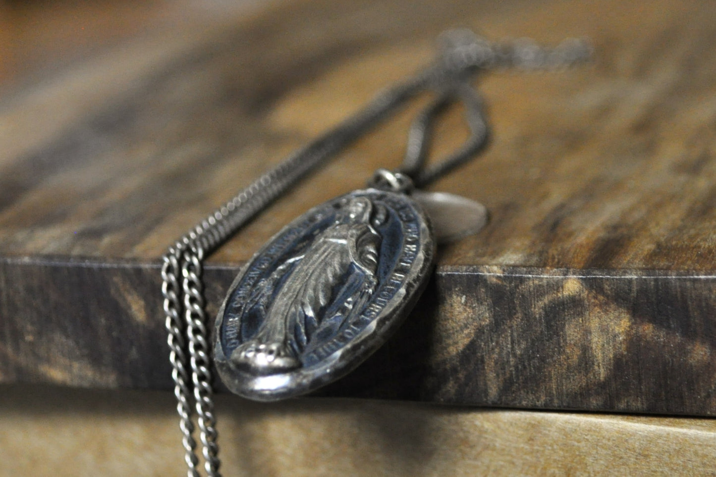 Sterling Creed Large Oval Miraculous Medal Necklace - 26 Inches - Stamped and Tested Sterling Silver - Christian Medal