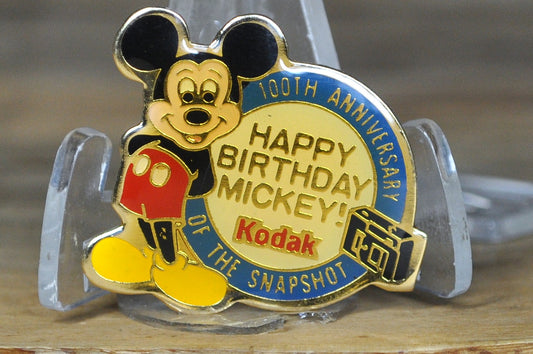 Antique Mickey Mouse 100th Anniversary Kodak Lapel Pin - 100th Anniversary Kodak Mickey Mouse Vintage Pin