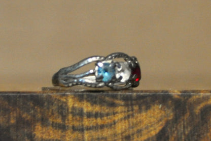 Sterling Silver Mother's/Family Birthstone Ring - Size 6 - Stamped and Tested Sterling Silver - Tricolor Stone Ring