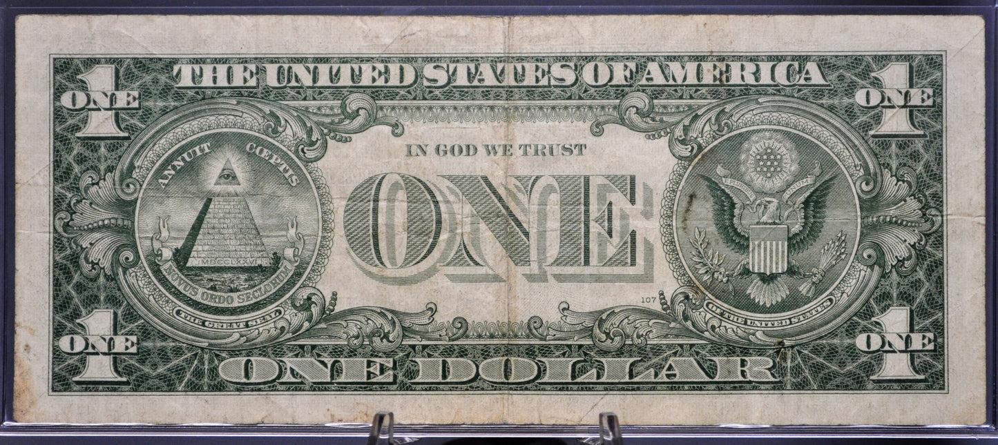 1957 Low Fancy Repeating Serial Number Silver Cert 1 Dollar Note - 00778496 - 1957 One Dollar Blue Seal Fancy Serial Banknote - Fr#1619