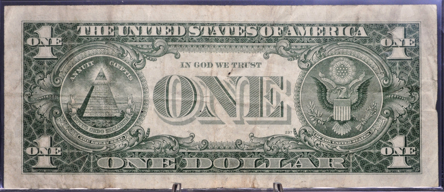 1957 Fancy Bookend Serial Number Silver Certificate 1 Dollar Note - 42724142 - 1957 One Dollar Blue Seal Fancy Serial Banknote - Fr#1619