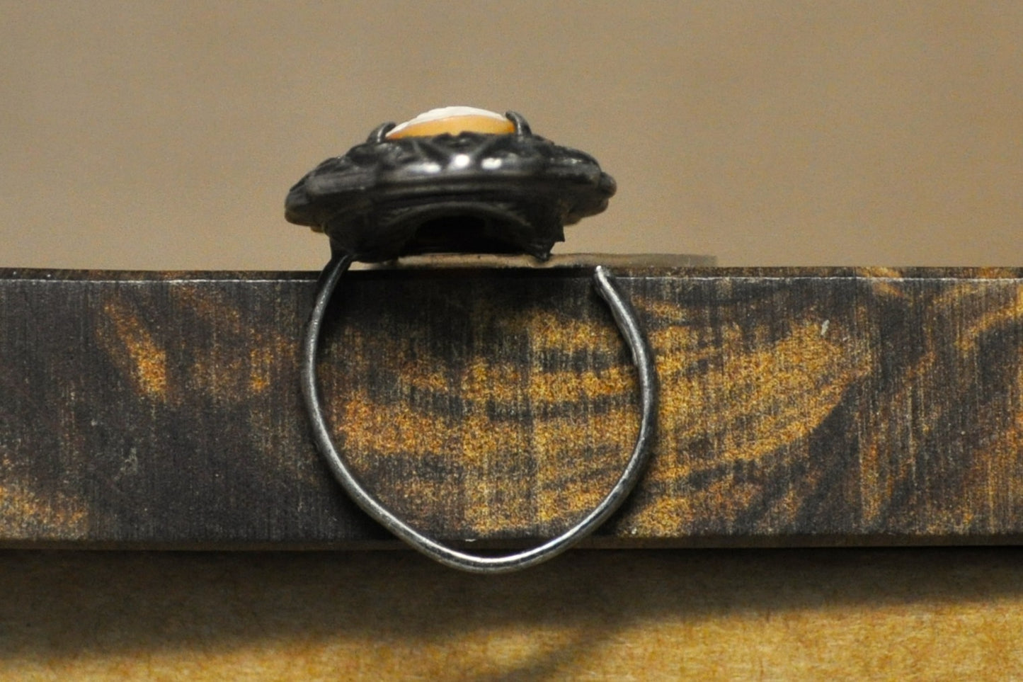 Vintage Authentic Cameo Ring - Broken Band - Tested Sterling Silver - Victorian Era Style - For Repair