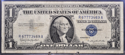 1957B Fancy Lucky 777 Repeater Serial Number Silver Certificate - 67773469 - 1957 B One Dollar Blue Seal Fancy Serial Note - Fr#1621
