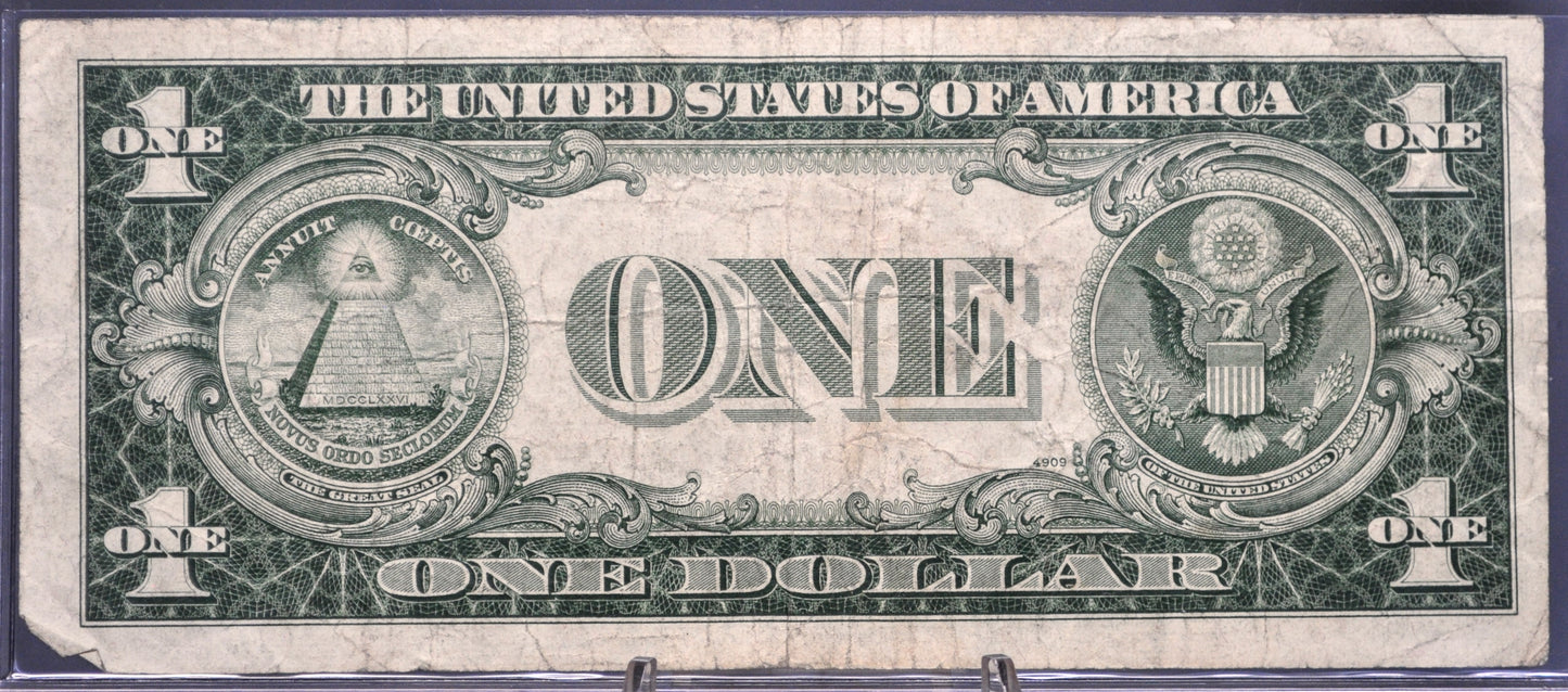 1935-D Fancy Ladder Pattern Serial Number Silver Cert Note - 66556578 - 1935D Blue Seal Narrow One Dollar Fancy Serial Note - Fr.1613N