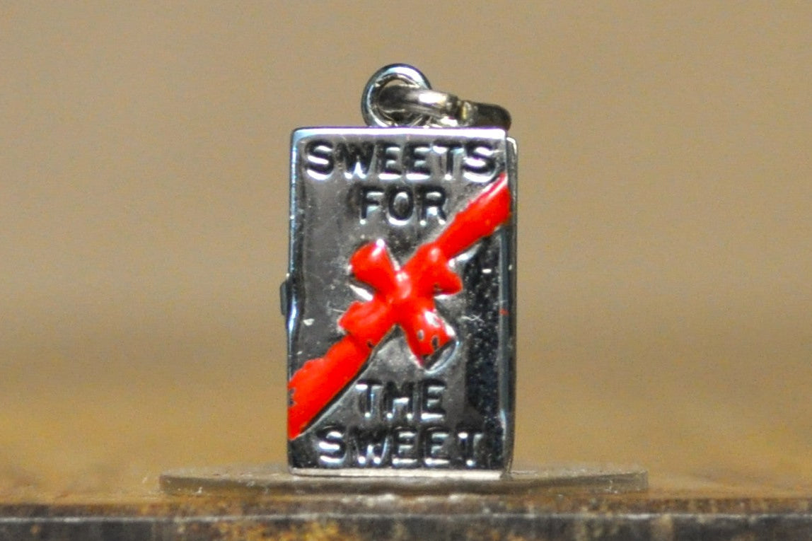 Cute Articulated Silver Sweet Box Pendant - Stamped and Tested Sterling Silver - "Sweets For The Sweet" - Christmas Charm