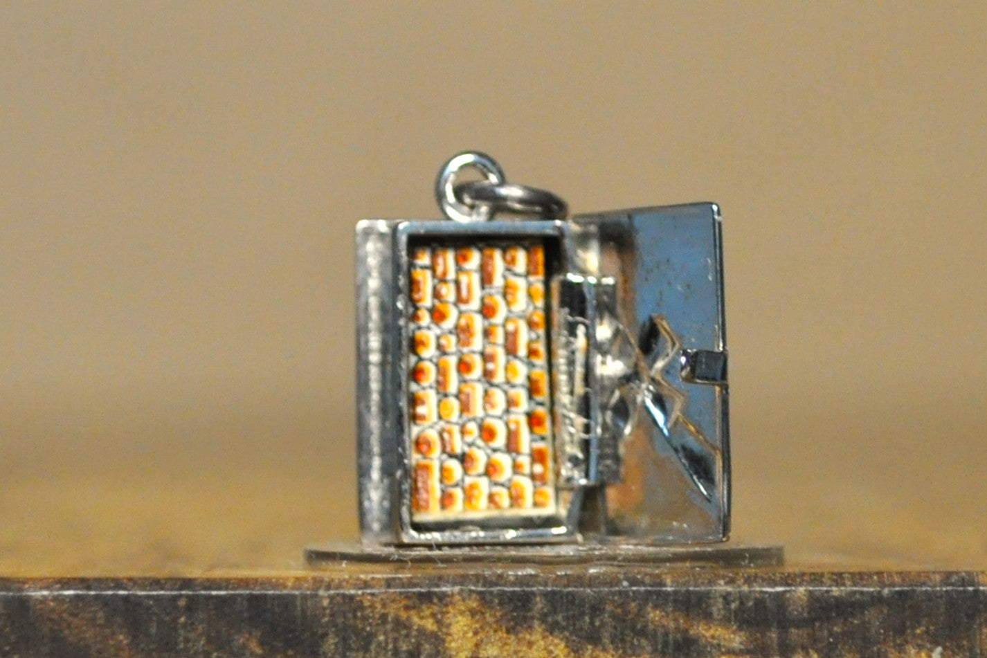 Cute Articulated Silver Sweet Box Pendant - Stamped and Tested Sterling Silver - "Sweets For The Sweet" - Christmas Charm