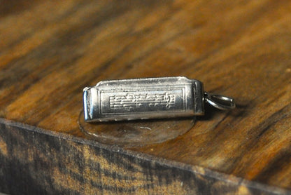Small Silver Lyrical Harmonica Pendant - Stamped and Tested Sterling Silver - P&B Sterling - Musical Charms