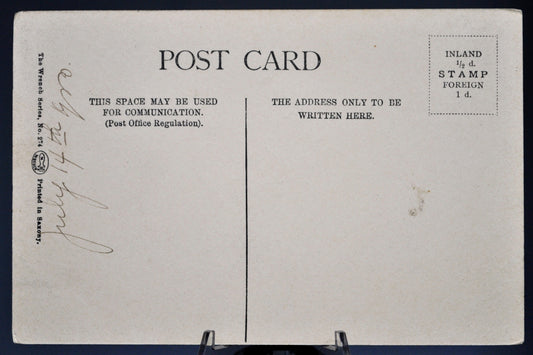 1908 Queen Mary's Bedroom, Holyrood Palace Edinburgh Scotland Postcard - The Wrench Series No 274 - Antique Scottish Palace Postcard