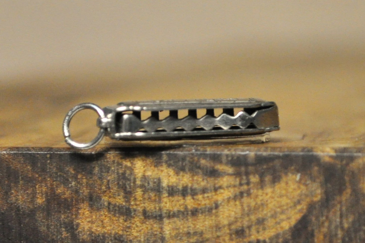 Small Silver Lyrical Harmonica Pendant - Stamped and Tested Sterling Silver - P&B Sterling - Musical Charms