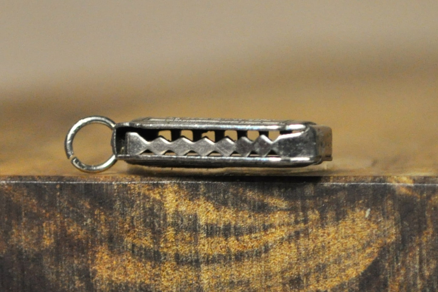 Small Silver Lyrical Harmonica Pendant - Stamped and Tested Sterling Silver - P&B Sterling - Musical Charms