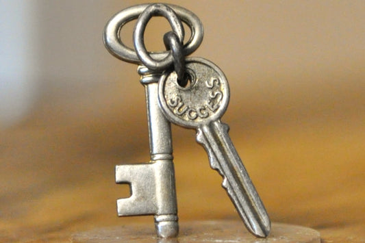 Small Key to Success Pendant  - Stamped and Tested Sterling Silver - Idiom Jewelry