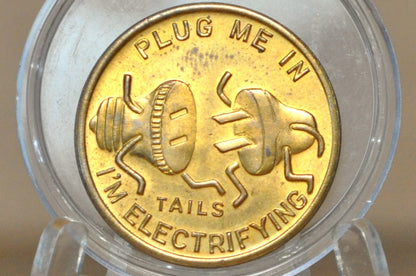 No! Not Without A Washer Vintage Novelty Token - Collectible Brass Humorous Hardware Coin - Vintage 1960s/70s Joke Coin Flip Token