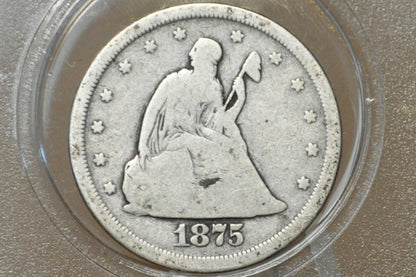 1875-S 20 Cent Piece - Good+, Rare US Coin Type, Only 3 Years Minted - 1875 Silver Twenty Cent Coin