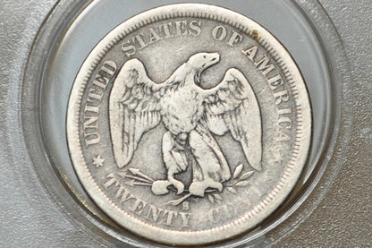 1875-S 20 Cent Piece - VG, Damaged - Rare US Coin Type, Only 3 Years Minted - 1875 Silver Twenty Cent Coin