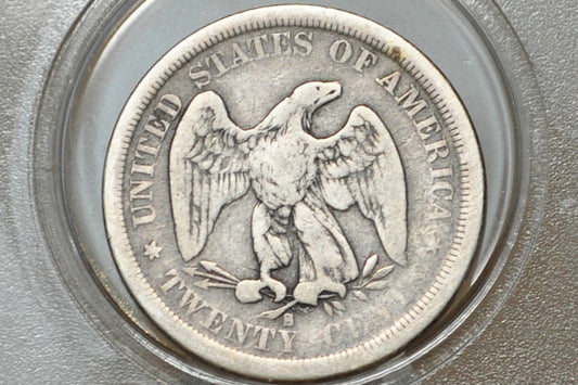 1875-S 20 Cent Piece - VG, Damaged - Rare US Coin Type, Only 3 Years Minted - 1875 Silver Twenty Cent Coin