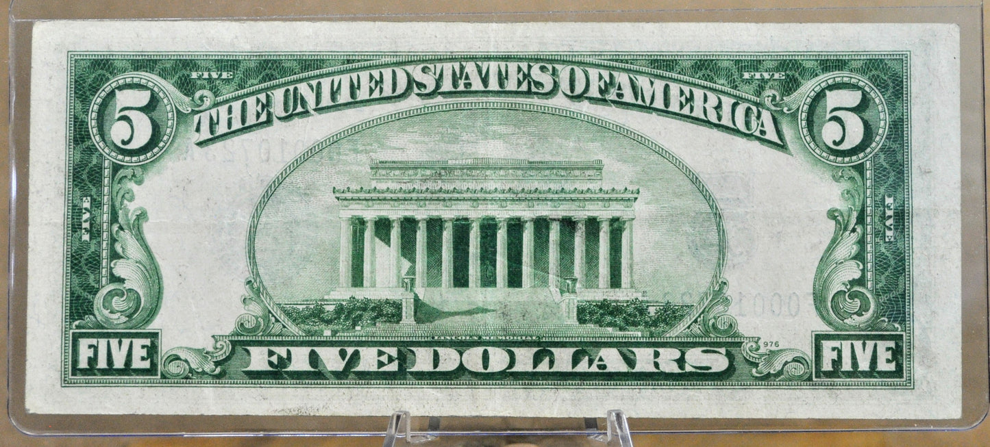 1934-A Silver Certificate 5 Dollar Low Serial Number Note - F00010723A - 1934 Five Dollar Silver Certificate Very Low Serial - Fr#1651