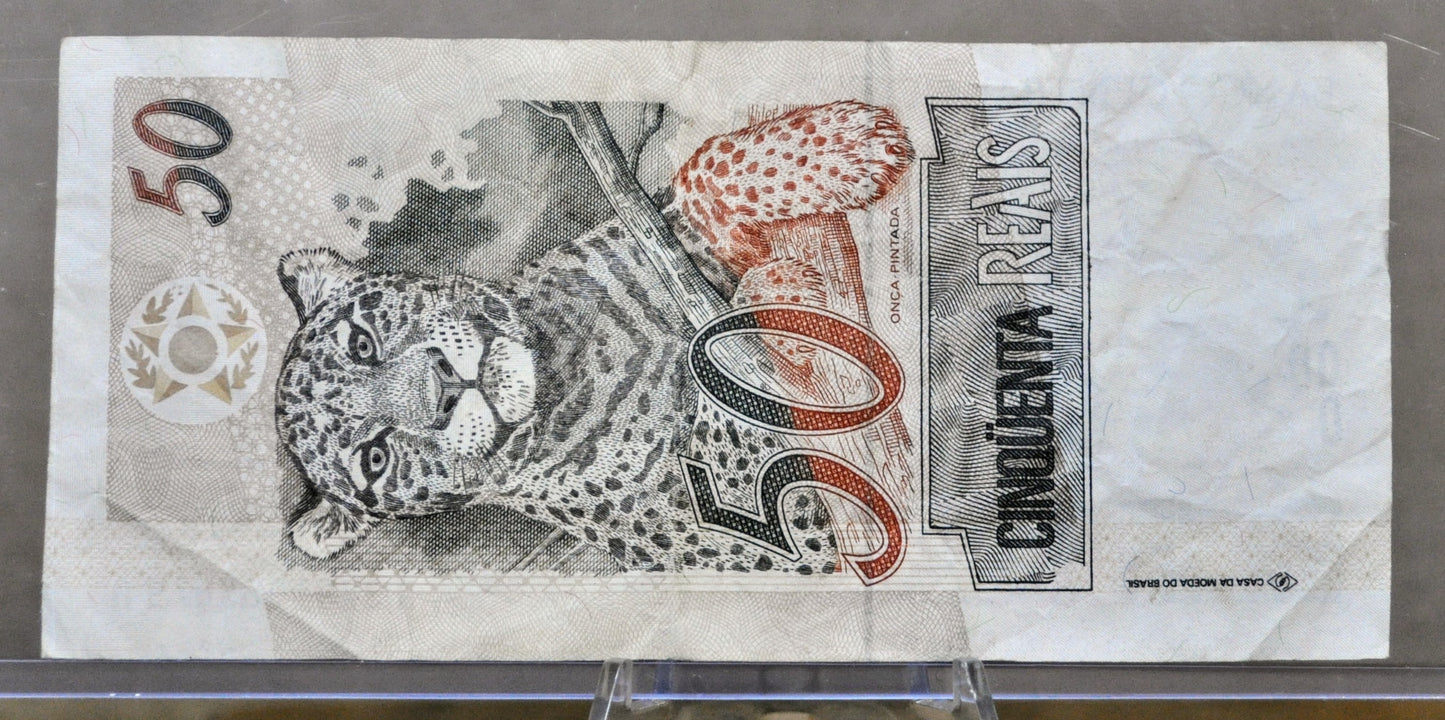 1994/95 (N.D.) Banco Central do Brasil 50 Reais Note - Signature 37, Series A3761 - Rare 1994 Brazilian Fifty Reais Note - P#246f