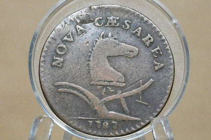 1787 New Jersey Copper - F/VF - Rare US Coin 1 Cent 1787 Colonial Issue Cent, NJ Copper Horse's Head with Plow