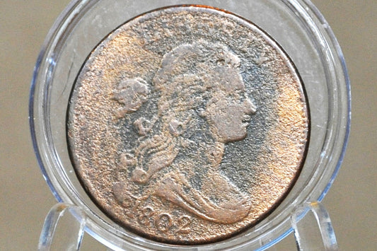 1802 Draped Bust Large Cent - VF Details - Affordable with great detail - US Large Cent 1802 One Cent