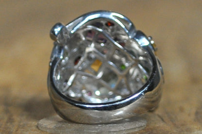Gems En Vogue Multiple Gemstone Masterpiece Size 8 Ring by Michael Vallitutti - Milestone Masterpiece Rainbow Gemstones Antique Women's Size 8 One-of-a-kind Ring