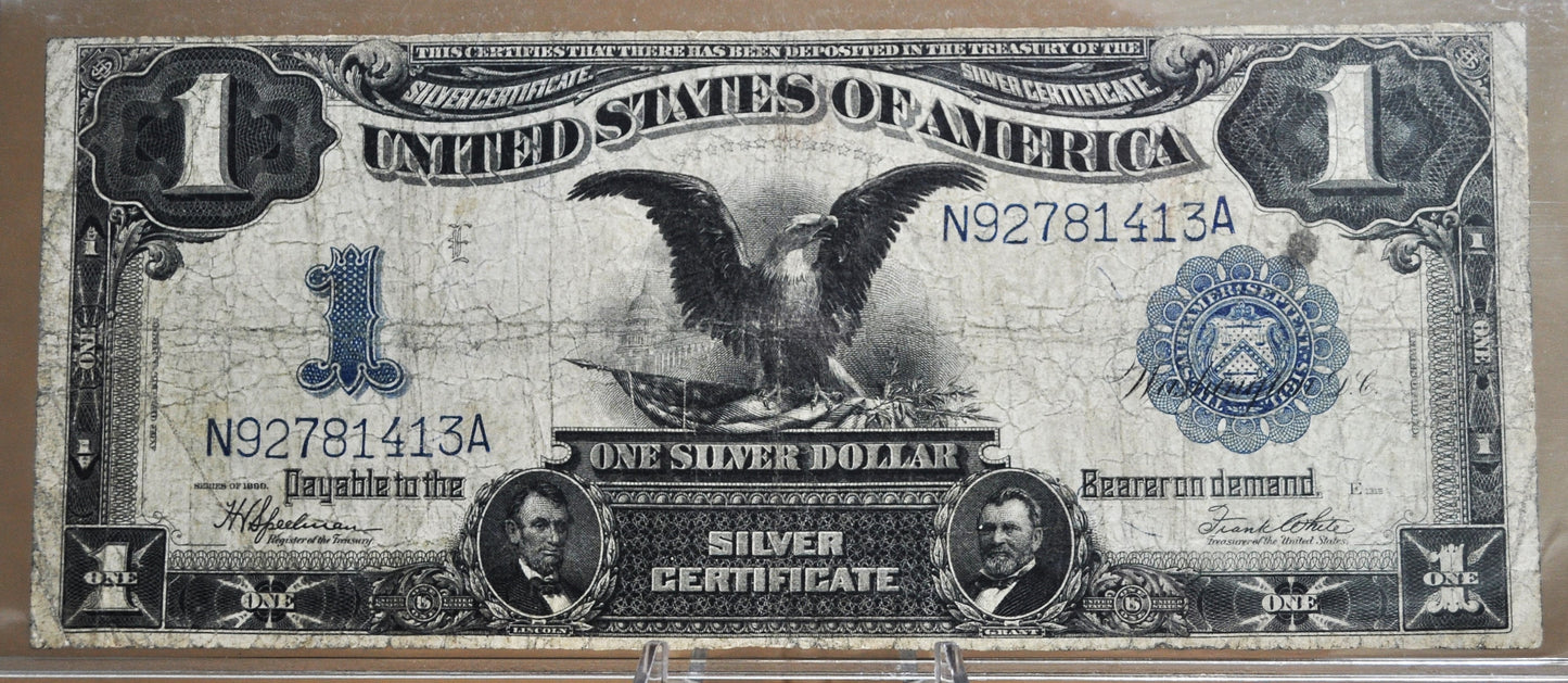 1899 1 Dollar Silver Cert. Black Eagle Fr#236, Mule Note - VG+ Grade / Condition - Rare Note Type / Horseblanket Note - 1899 Mule Note