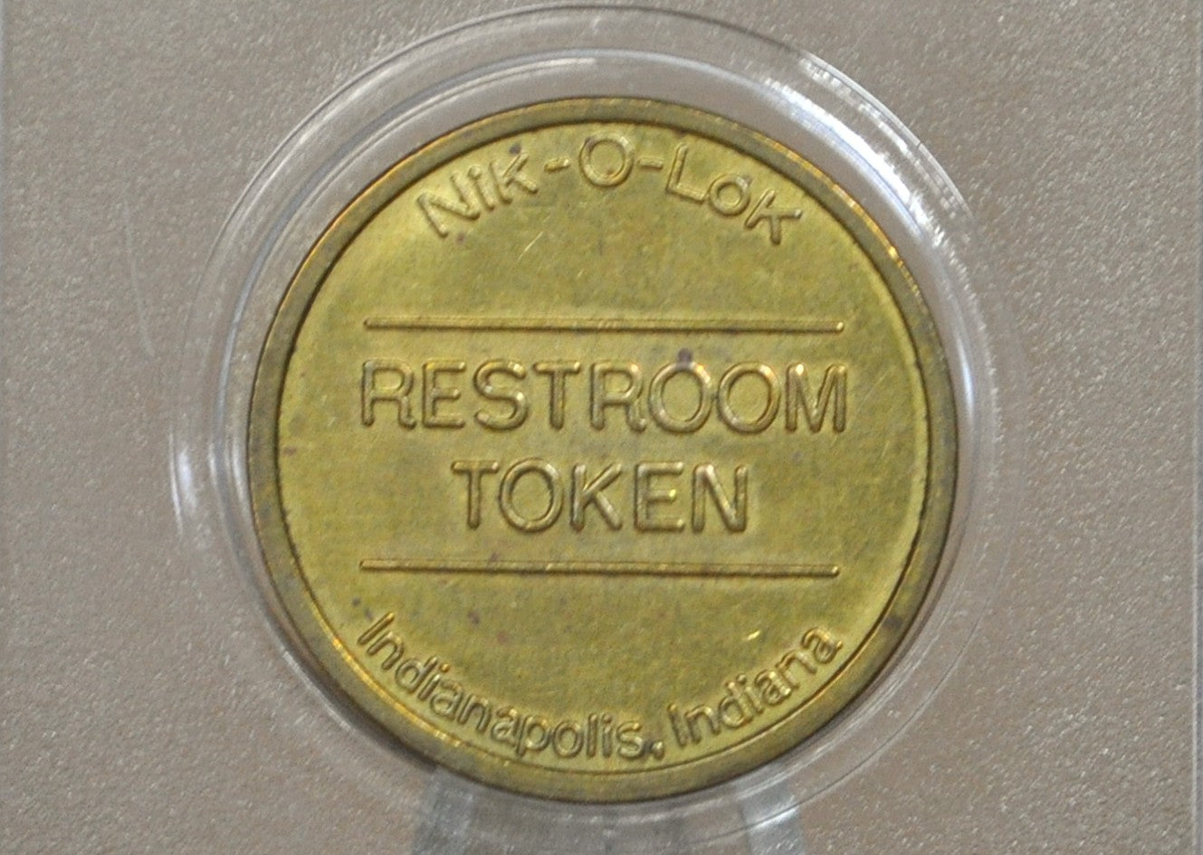 Nik-O-Lok Restroom Token Indianapolis, Indiana - Restroom Token From Nik-O-Lok Indianapolis