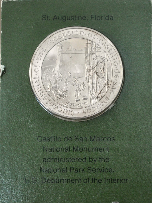 Saint Augustine, Florida, Castillo De San Marcos Tricentennial Token - Commemorative Tricentennial St Augustine, FL Castillo De San Marcos 1672-1972