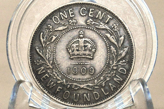 1909 Newfoundland One Cent - XF Condition - King George V - One Cent Newfoundland 1909 Large Cent - 1909 Newfoundland Cent