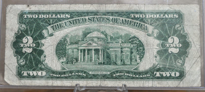 1953 STAR Red Seal 2 Dollar Low Serial Number Note - VG (Very Good) Grade - 00746386 - 1953 Two Dollar U.S. Star Note - Fr#1509*