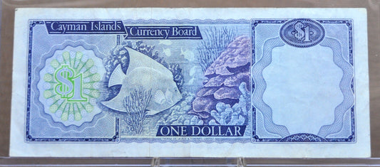 1985 Cayman Islands 1 Dollar Note - A/6 Prefix - Elizabeth II - L. 1974 British Cayman Islands One Dollar Note - P#5e