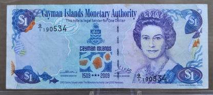2003 Cayman Islands Monetary Authority 1 Dollar Note - 500th Anniversary Note - 1503-2003 British Cayman Islands One Dollar Note - P#30a