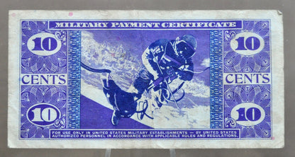 1969 U.S. Military 10 Cent Payment Certificate - Series 681 - Submarine & Astronaut Type - 1969 United States Ten Cents MPC Note - P#M76a