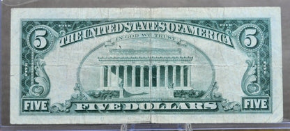 1963 US 5 Dollar Legal Tender Faded Ink Note - Contaminated Orange/Gold Ink Error - 1963 Five Dollar Yellow Red Ink Error Note - Fr#1536