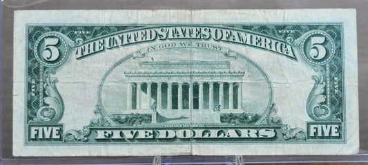 1963 US 5 Dollar Legal Tender Faded Ink Note - Contaminated Orange/Gold Ink Error - 1963 Five Dollar Yellow Red Ink Error Note - Fr#1536