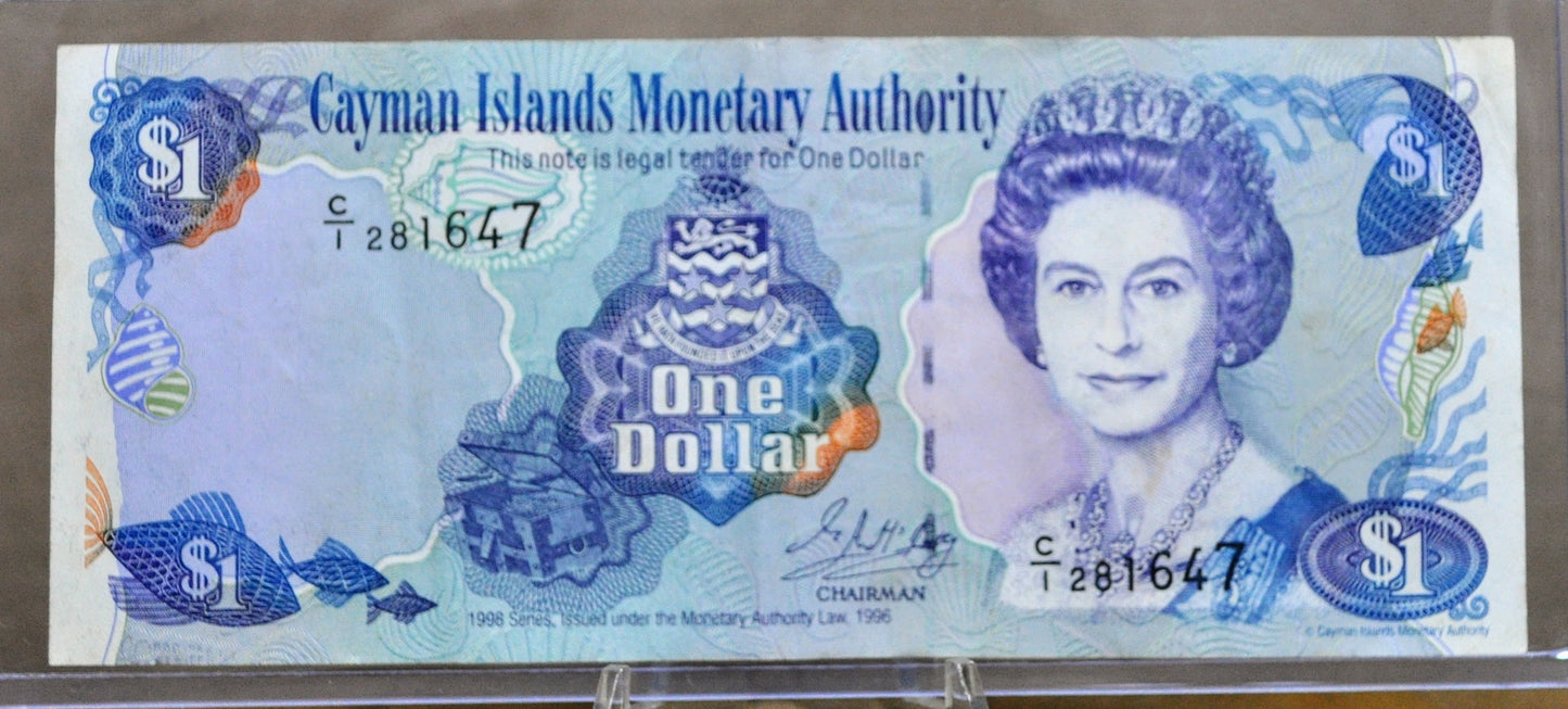 1998 Cayman Islands Monetary Authority 1 Dollar Note - Choose by Prefix - 1998 British Cayman Islands One Dollar Note - P#21a P#21b