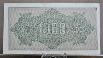 1922 Germany 1000 Mark Banknote - Reichsbanknote - Wavy Lines Watermark - 1922 One Thousand Mark Note - P#76g