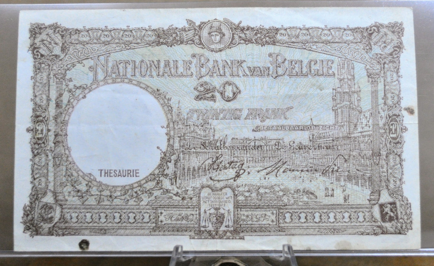 1940-1944 National Bank of Belgium 20 Francs Note - Choose by Date - 1943 Banque Nationale de Belgique Twenty Francs Note - P#111
