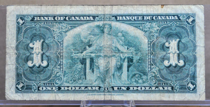 1937 Bank of Canada 1 Dollar Note - Choose by Note - Gordon/Towers, Coyne/Towers Signed - 1937 Canadian One Dollar Bill - P#58d P#58e