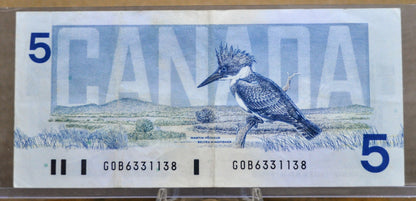 1986 Bank of Canada 5 Dollar Banknote - Choice of Thiessen/Crow or Bonin/Thiessen Signatures - 1986 Canadian Five Dollar Note - P#95b/P#95c