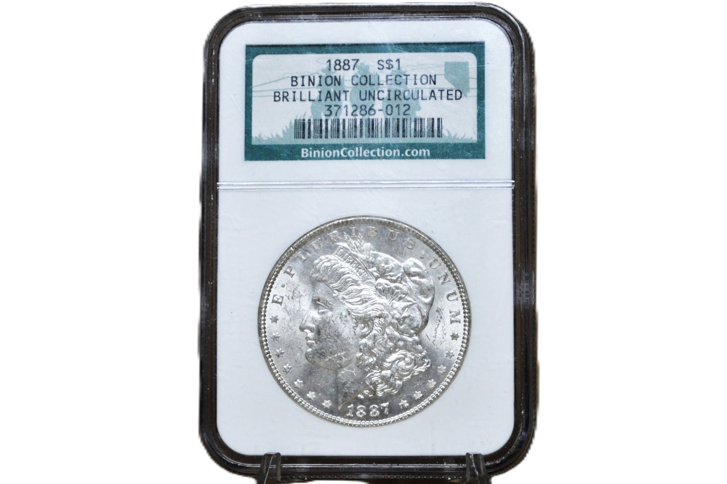 1887 Morgan Dollar Brilliant UNC Binion Collection - Binion Collection 1887 Morgan Dollar Brilliant Uncirculated