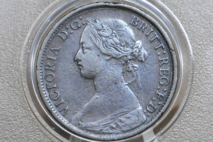 1862 Farthing Great Britain - XF/AU Details, Beautiful Coin - UK Farthing 1862 - Bronze